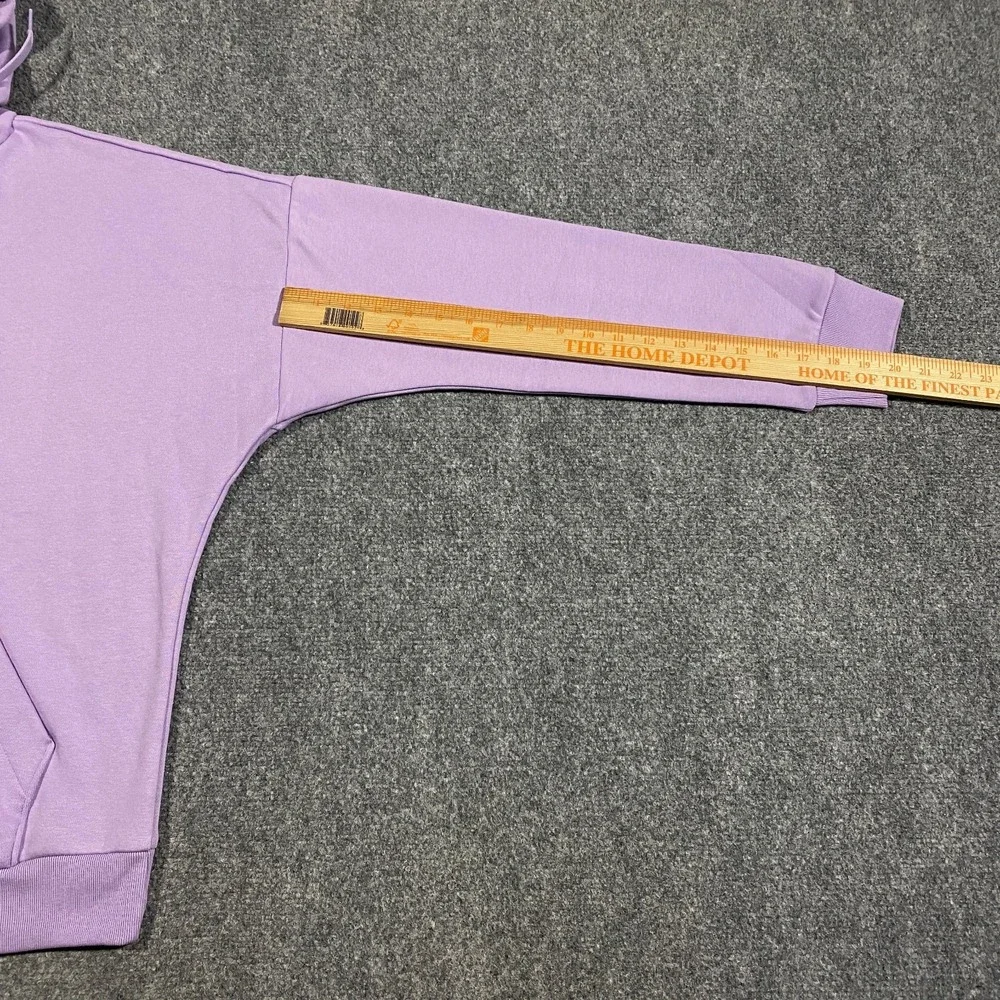 Adidas Trefoil Floral Logo Hoodie Womens L Pastel Purple Plum Pullover Fleece